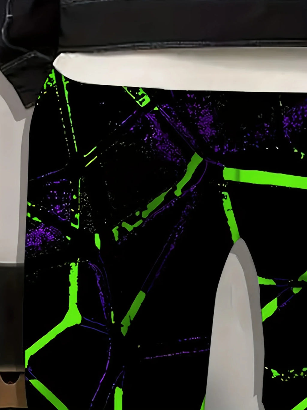 New Men's Autumn Neon Stripe Printed Soft and Comfortable Drawstring Pants Outdoor Urban Street Style Pants