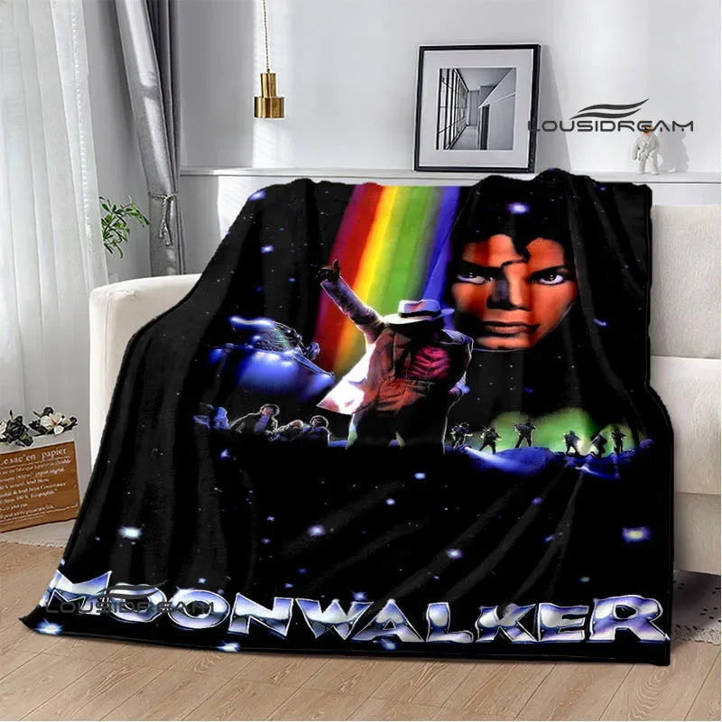 Michael Jackson retro Print blankets Picnic blanket Flannel blanket Soft Cozy Blanket Travel Blankets bed linings Birthday Gift