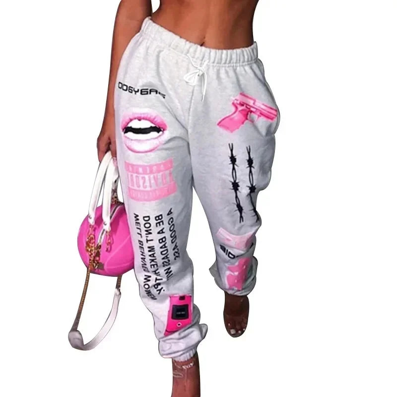 25-26 Spring/Summer New 3D Printed Fashion Elastic Waist Sports Casual Straight-leg Pants for Women/Men