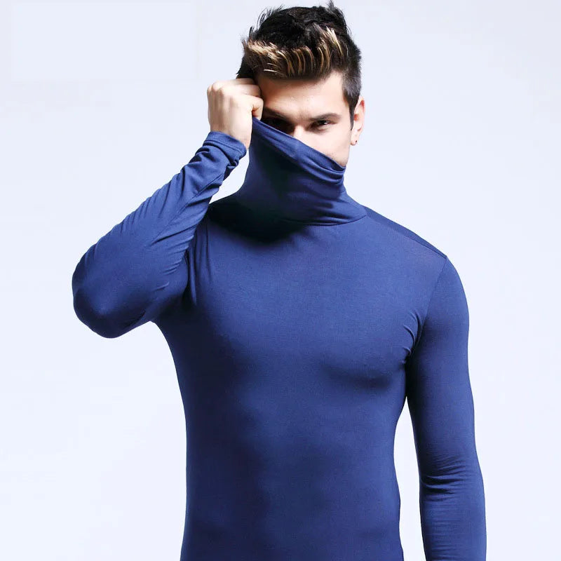 Spring Autumn Thin Men Pullovers Sweaters Turtleneck Knitted Sweater for Men  Clothing Male Sweaters Full Black White Tops