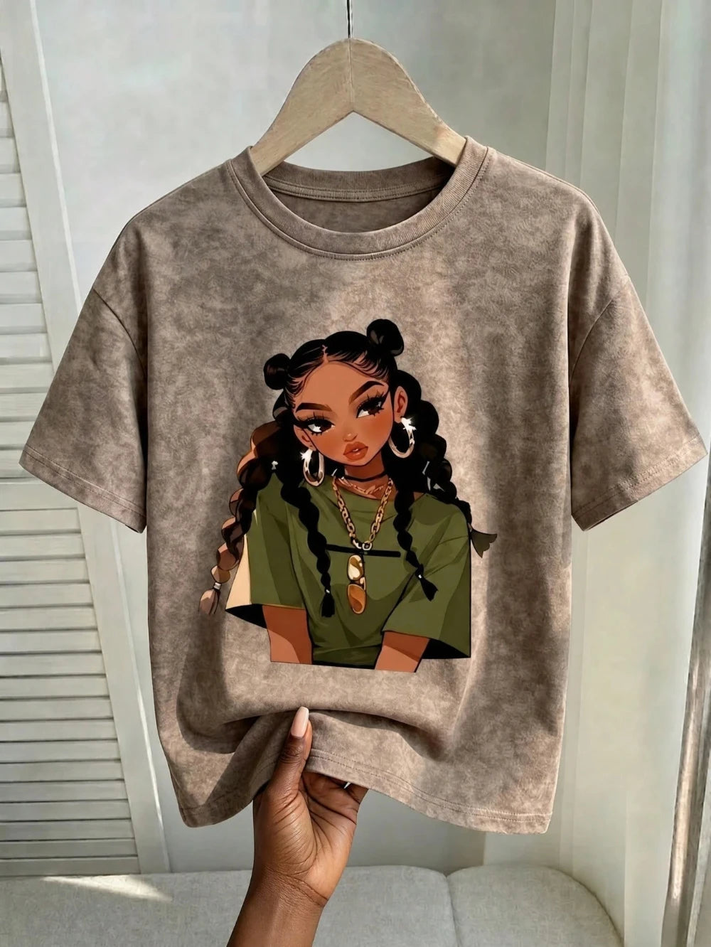 2026 Retro Pattern T-shirt Urban Girl "Bad Girl" Teenage Aesthetic Tee Unique O-Neck Streetwear Fun Style Casual Summer Women's