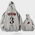 Iverson No. 3 Hooded Sweater Men and Women Spring and Autumn Winter Youth Trendy Basketball Sports Loose Casual Coat Street Wear