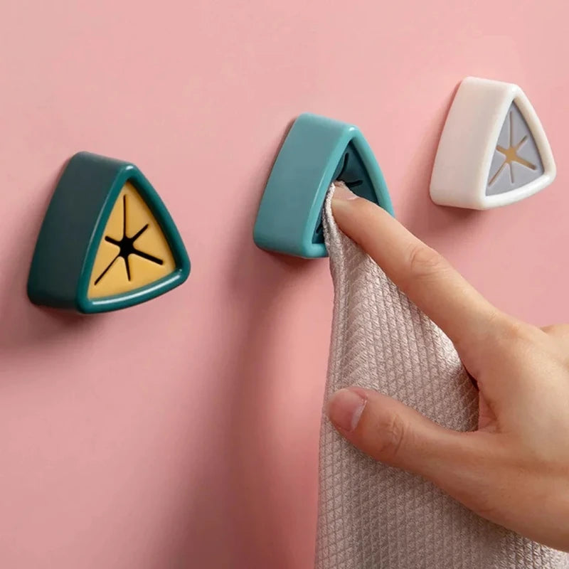 Towel Plug Holder Self Adhesive Wall Mounted Bathroom Hooks Storage Rack Waterproof Kitchen Rag Dishcloth Clip Organizer Hook