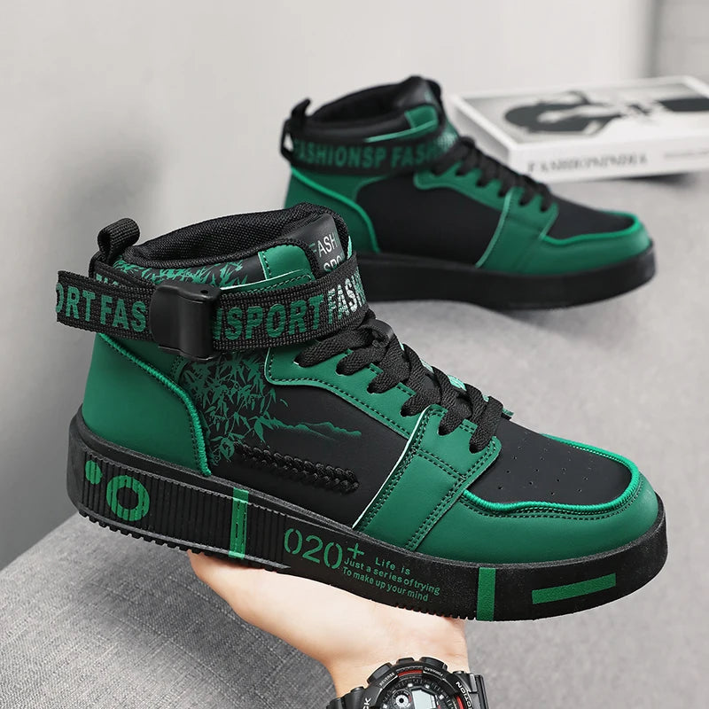 2024 New Men's Sneakers Fashion High Top Casual Shoes Men Women Running Shoes Lace Up Platform Shoes Men Tenis Masculino