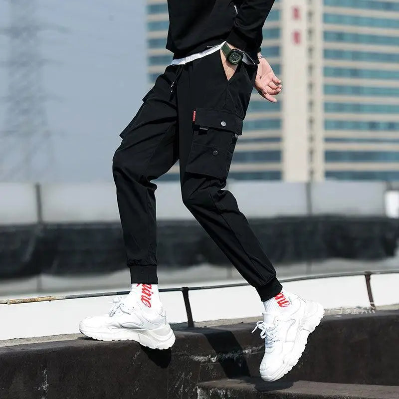 2026 New Trendy Solid Color Pants, Multi Flap Pocket Men's Cargo Pants, Loose Casual Outdoor Pants, Men's Work Pants oversized