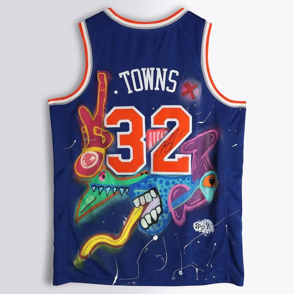 33 New York Knicks Graffiti Basketball Jersey Splash Art Print Breathable Mesh Sleeveless Fan Sport Tank Uniform Kids and Family