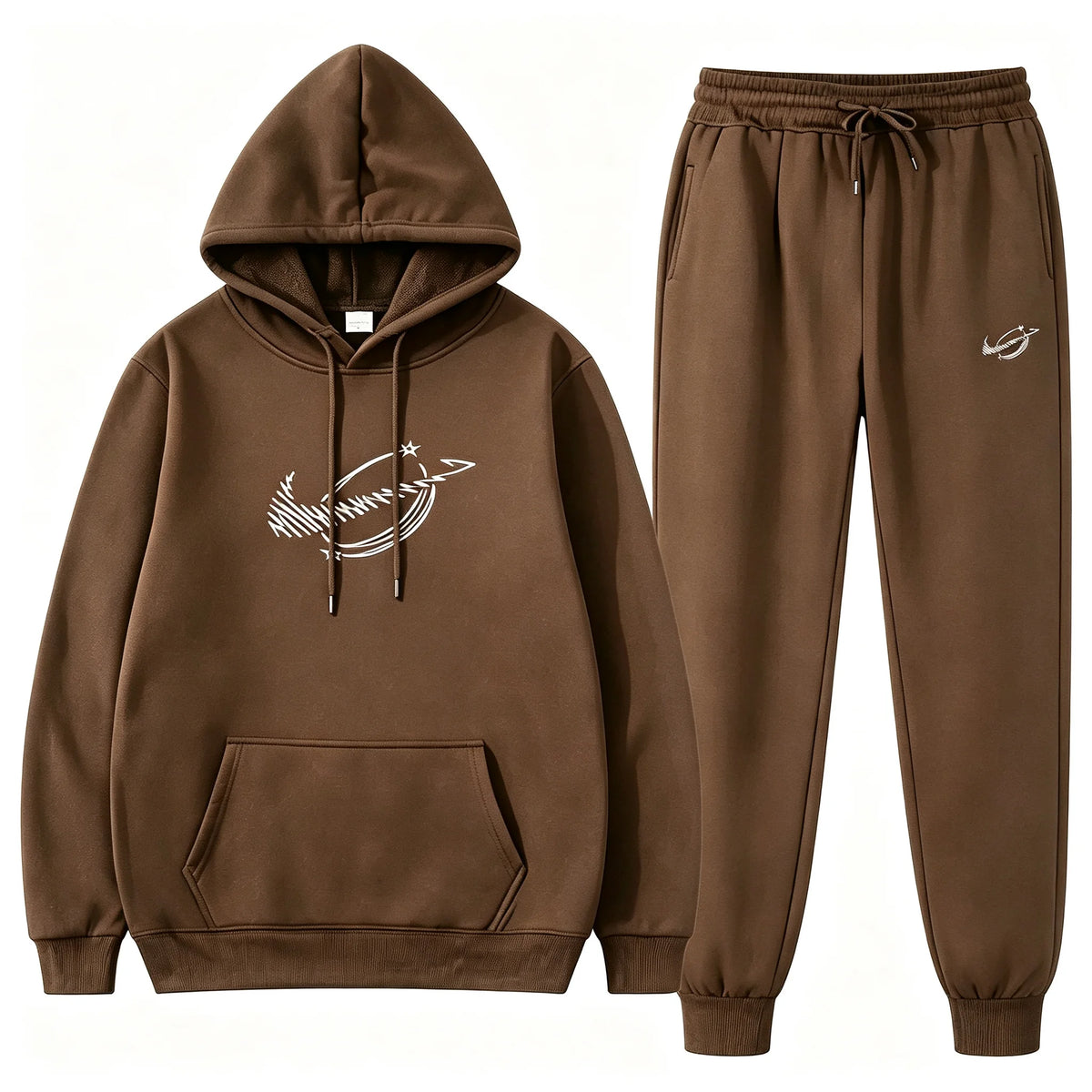 Men Autumn Winter Hooded Tracksuit 2Pcs Casual Sportswear Long Sleeve Hoodie & Jogger Sweatpants Sports hooded sweatshirt set