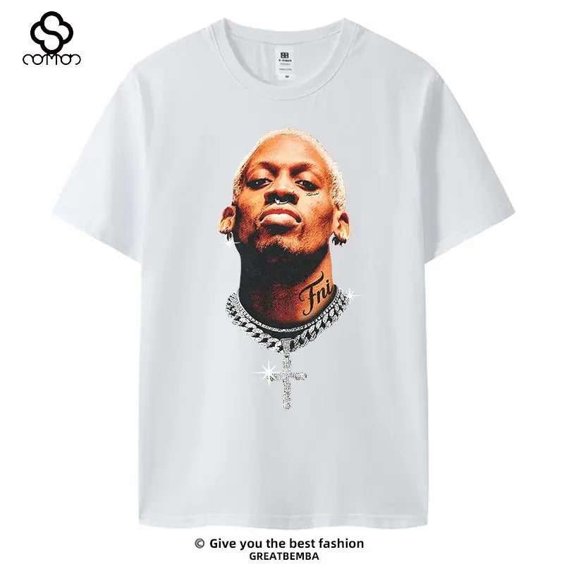 Basketball Star George Irvin Rodman Avatar Short-sleeved Cotton T-shirt American Casual Basketball Sports Plus Size Summer Y2k