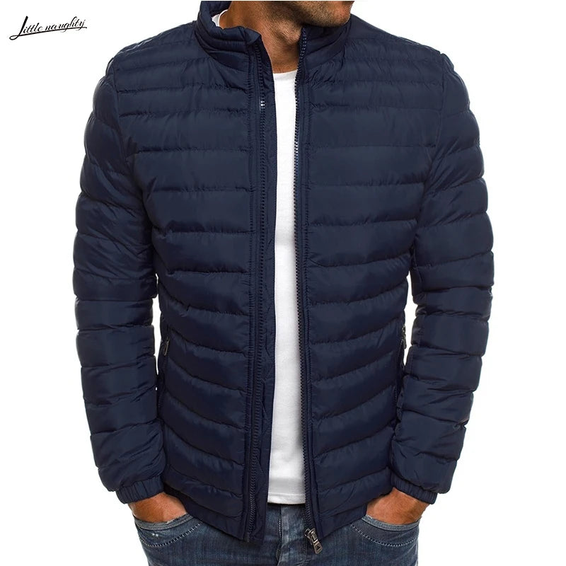 New Autumn Winter Men's Parkas Solid Hooded Cotton Coat Jacket Casual Warm Clothes Mens Overcoat Streetwear Puffer Jacket Male