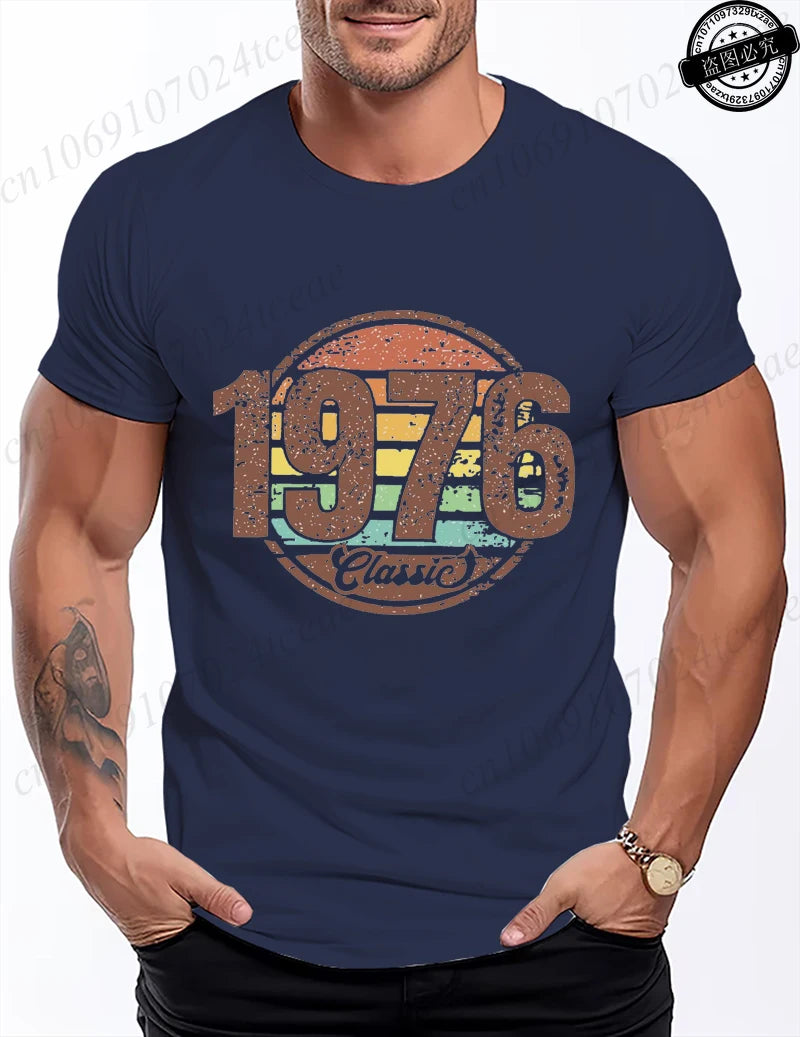 Retro 1976 Shirt Unisex Vintage 1976 Graphic T-Shirt for Women Men Casual O Neck Short Sleeve Tee 1976 Birthday Streetwear Tops