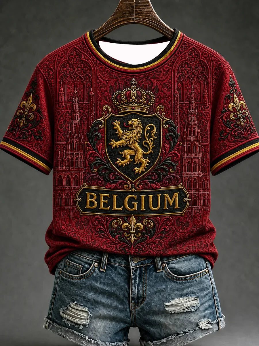 2026 Belgian Fans Football Training T-Shirt - 3D Print - Fashionable, Comfortable and Breathable - Family Clothing