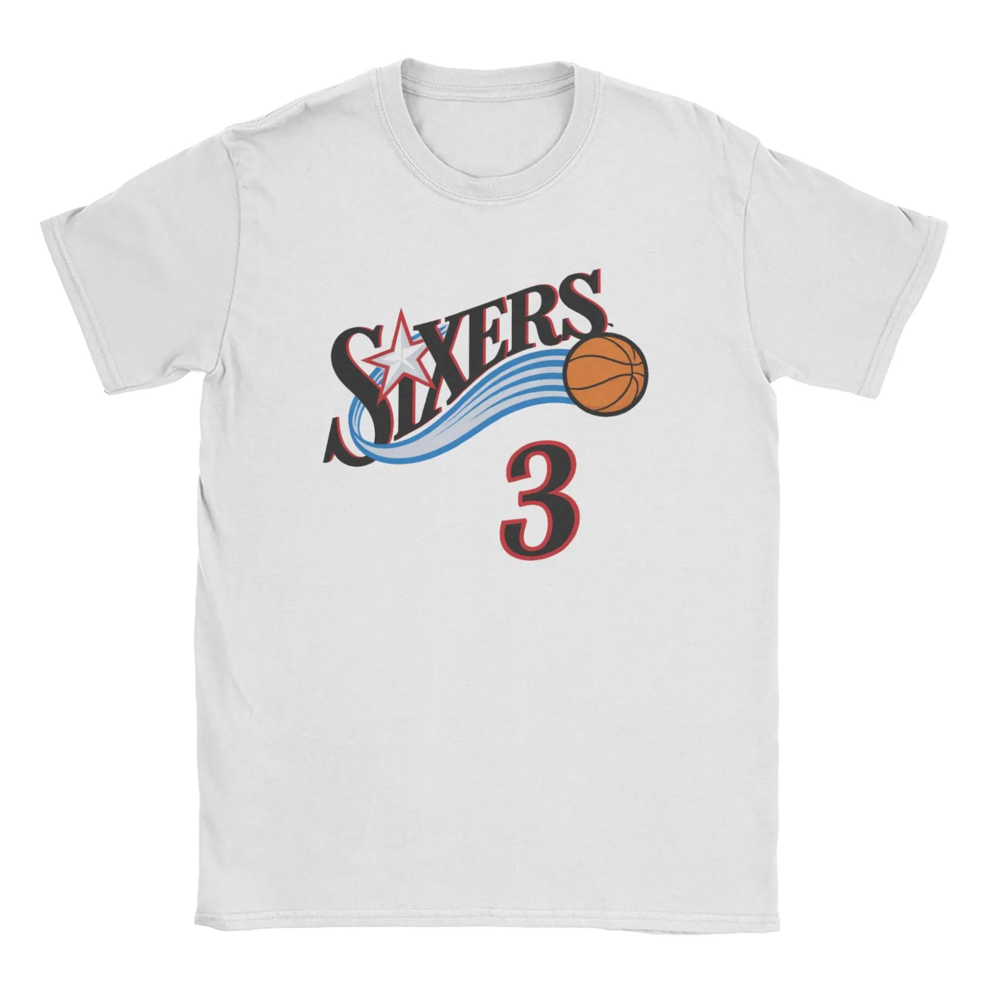 Men Women Sixers 3 Allen Iverson T Shirts  Cotton Tops Funny Short Sleeve Round Neck Tee Shirt Plus Size T-Shirt