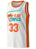 Men's #91 White Striped Basketball Jersey Breathable Sleeveless 3d Printed Training and Competition Wear Suitable for Sports