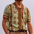 New European And American Style Jacquard Knit T-shirt Fashion Lapel Short-sleeved Business POLO Shirt In Multiple Colors