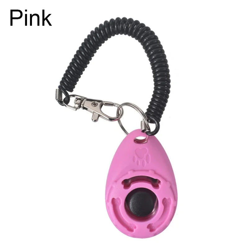 Dog Training Clicker Pet Cat Dog Click Trainer Use for Cat Puppy Birds Horses Aid Adjustable Wrist Strap Sound Key Chain