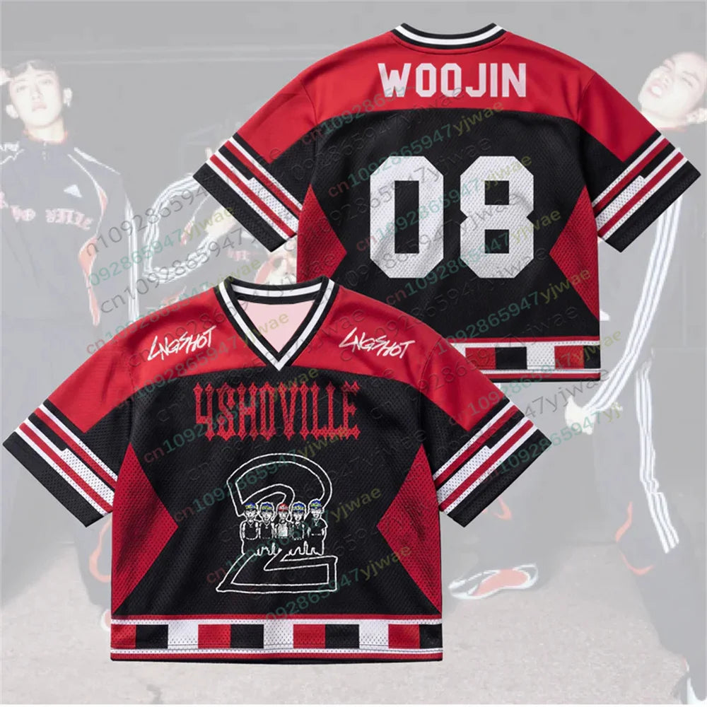 2026 LNGSHOT 4shoville Album Mesh Jersey Gift For Fans V-Neck Fashion Streetwear Y2k Top Vacation Tee Men Women Beach T-Shirts