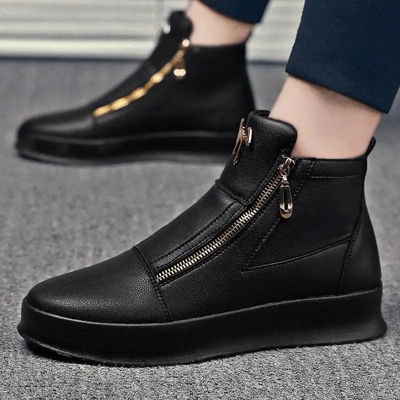 High Top Casual Shoes Men Sneakers 2026 Fashion Skateboard Shoes Leopard Platform Shoe Sport Training Shoes Men's Ankle Boots