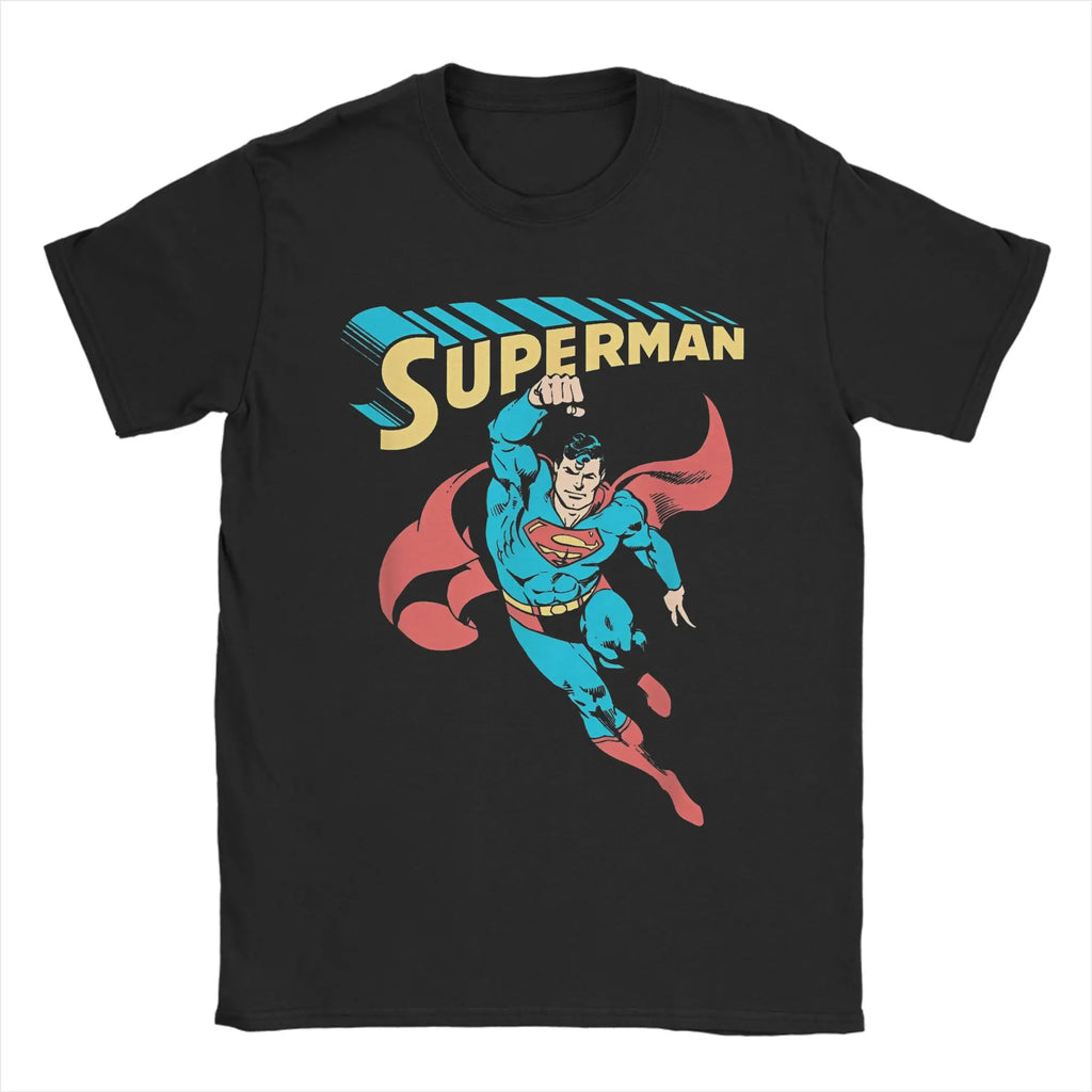 Supermans Superhero T-Shirts for Men Women  Funny 100% Cotton Tee Shirt Crewneck Short Sleeve T Shirts Classic Clothes