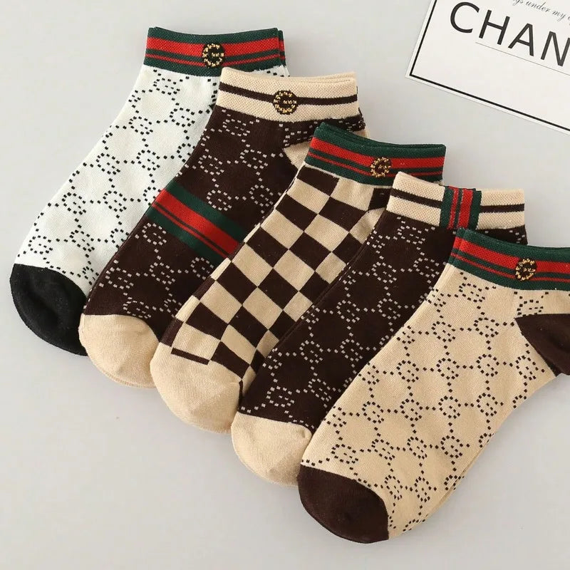 5 Pairs Men's Fashionable Low-Cut Socks