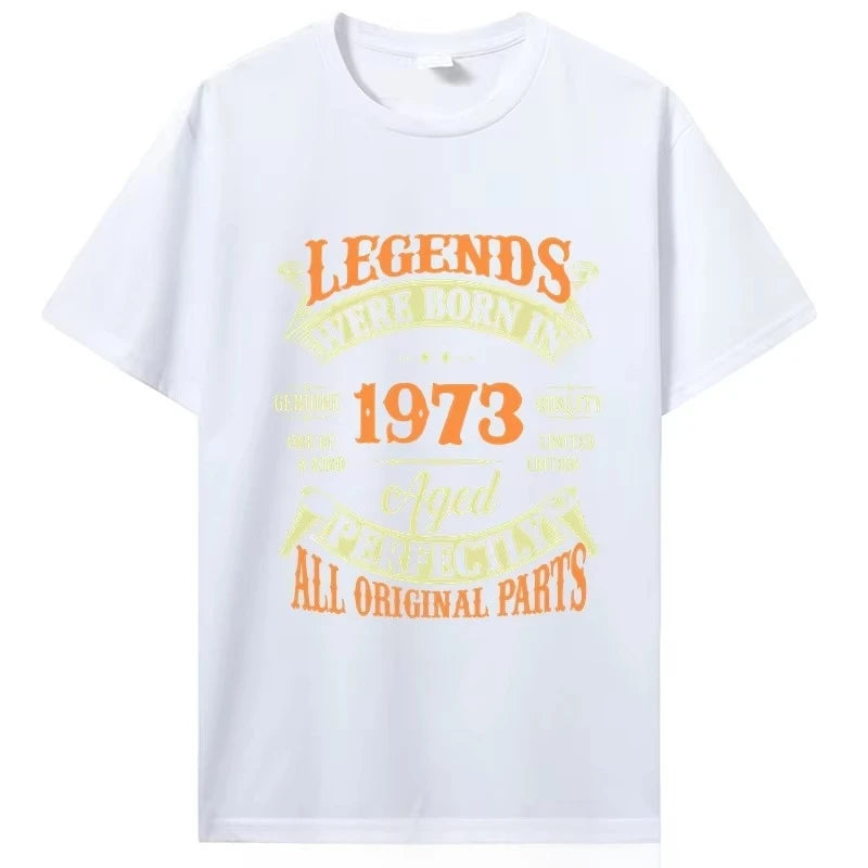 Funny Vintage 1973 Graphic T-Shirt Men Oversized Cotton Streetwear Summer Casual Short Sleeve Husband Birthday Gift Tee