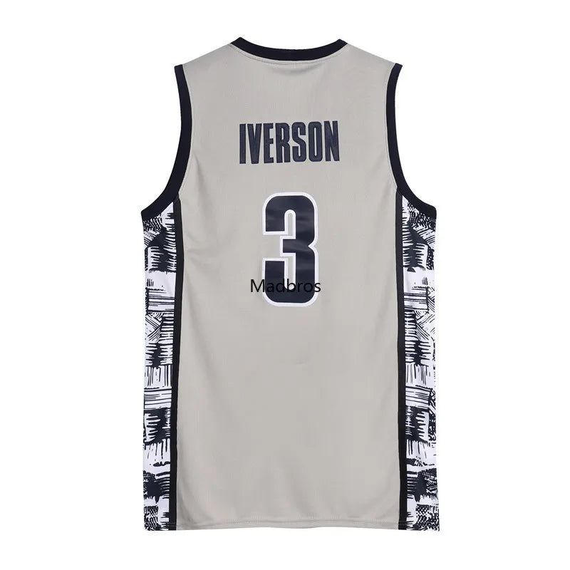 Allen Iverson Jersey 3 Georgetown Basketball Jersey Retro High School Mens Shirt All Stitched Us Size S-XXXL