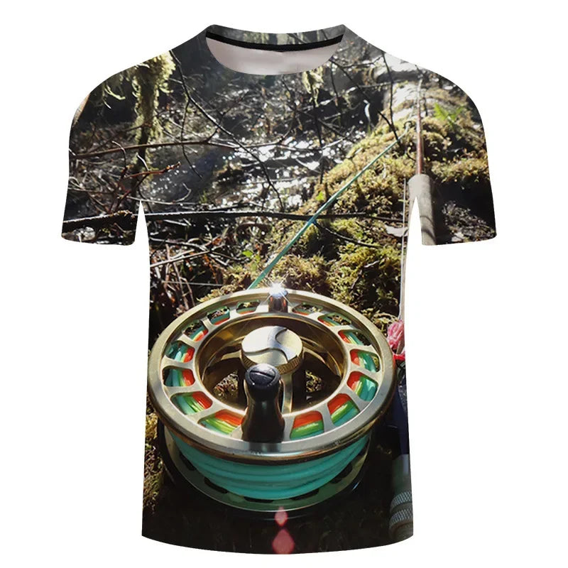 Fishing Is Calling You Crewneck Printed T Shirts Graphic Hipster Work Out Summer Streetwear Top Tee Men Women Clothing