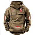 2026 New YAMAHA Logo Motorcycle Racing Race Retro Velvet Half Zipper Hoodie Men's Multi Pocket Autumn/Winter Casual Sweatshirt