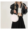Women's Round Crossbody Bag New Arrival with Premium Texture High Quality PU Leather Fashion Shoulder Bag