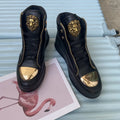Zip decoration casual sneaker designer shoes for man luxury brand trainers running shoes high top sports casual ankle boots men