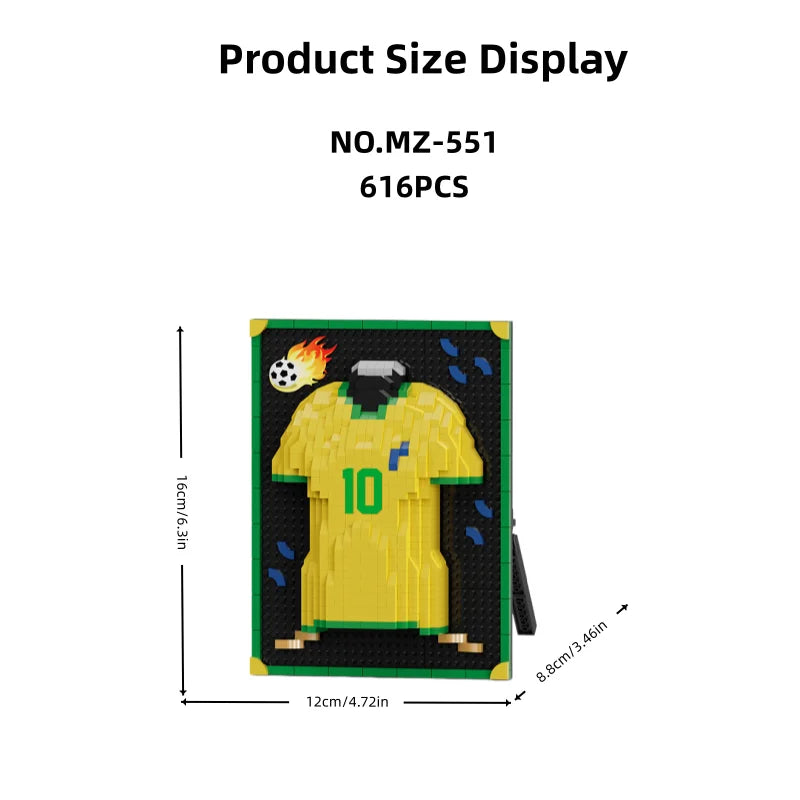600 PCS 6 Styles Classic Cool Jersey Frame Building Block Toys, Family Assembly Games and Collectible Decorations, Holiday Gifts