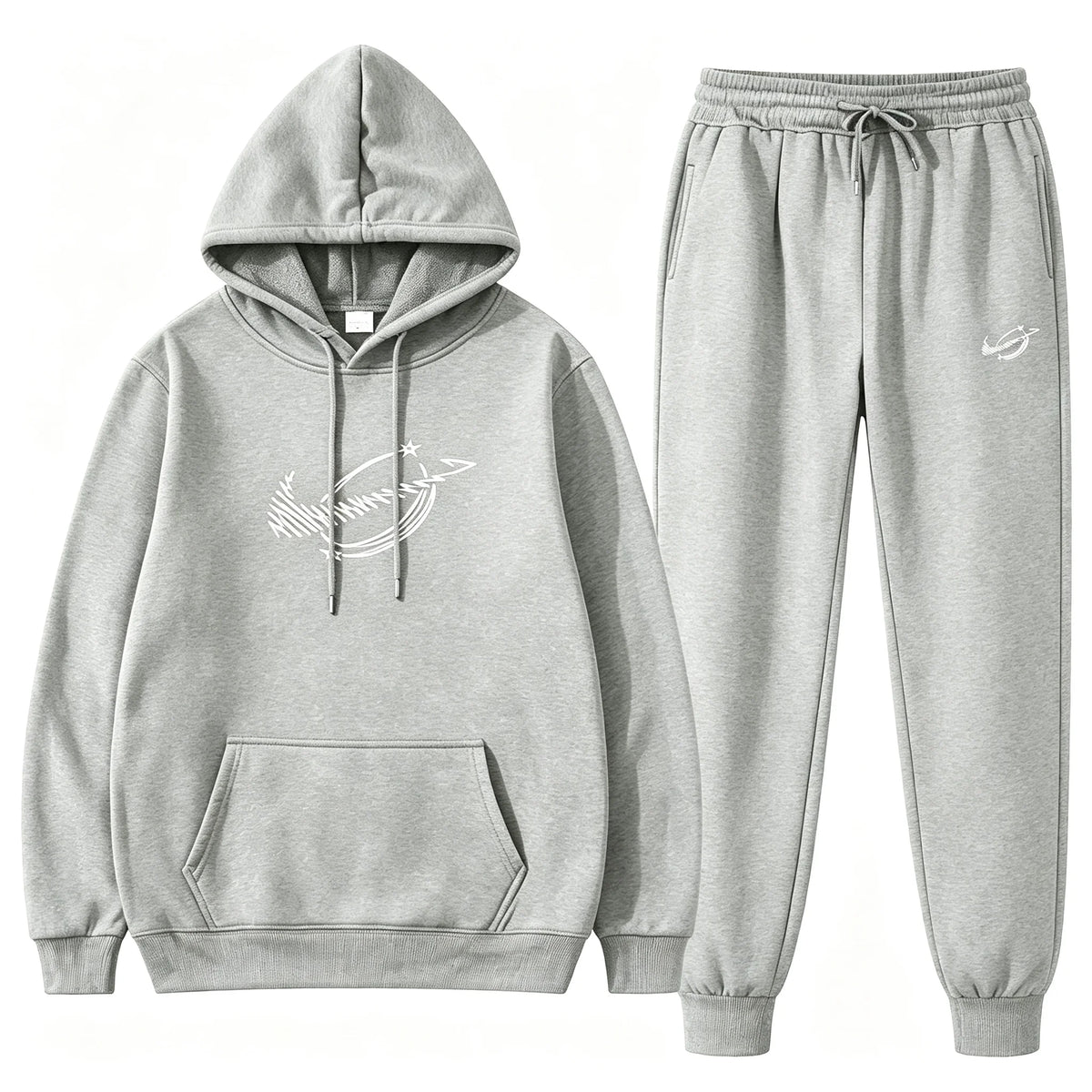 Men Autumn Winter Hooded Tracksuit 2Pcs Casual Sportswear Long Sleeve Hoodie & Jogger Sweatpants Sports hooded sweatshirt set