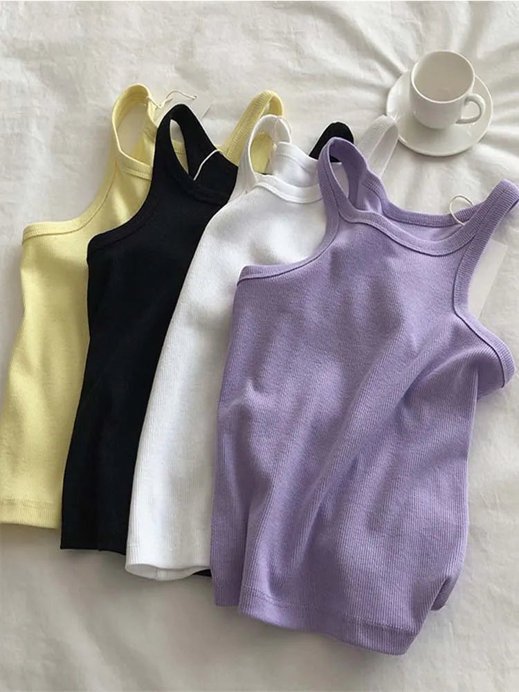 2025 Women Tank Tops Sexy Cropped Top Female Women Summer Camisole Camis Black White Sport Clothes For Women