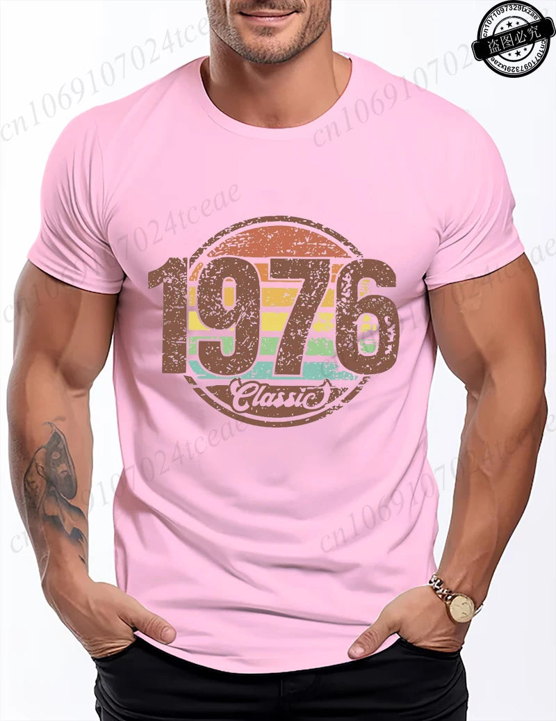 Retro 1976 Shirt Unisex Vintage 1976 Graphic T-Shirt for Women Men Casual O Neck Short Sleeve Tee 1976 Birthday Streetwear Tops