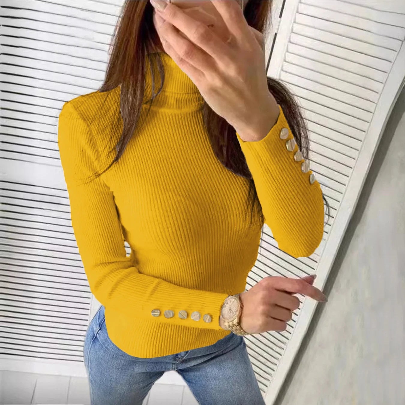 Elegant Sweaters Woman Sueter Negro Sueter Feminino Women's Autumn High Neck Pullover Knitted Sweater New  Tops Mujeres Juvenil