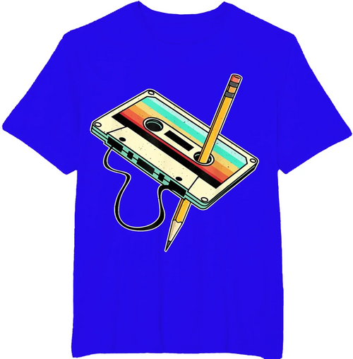 80s Cassette Pencil 80s Retro Throwback Music T-shirt Women's Clothing Retro Tshirt Camisetas