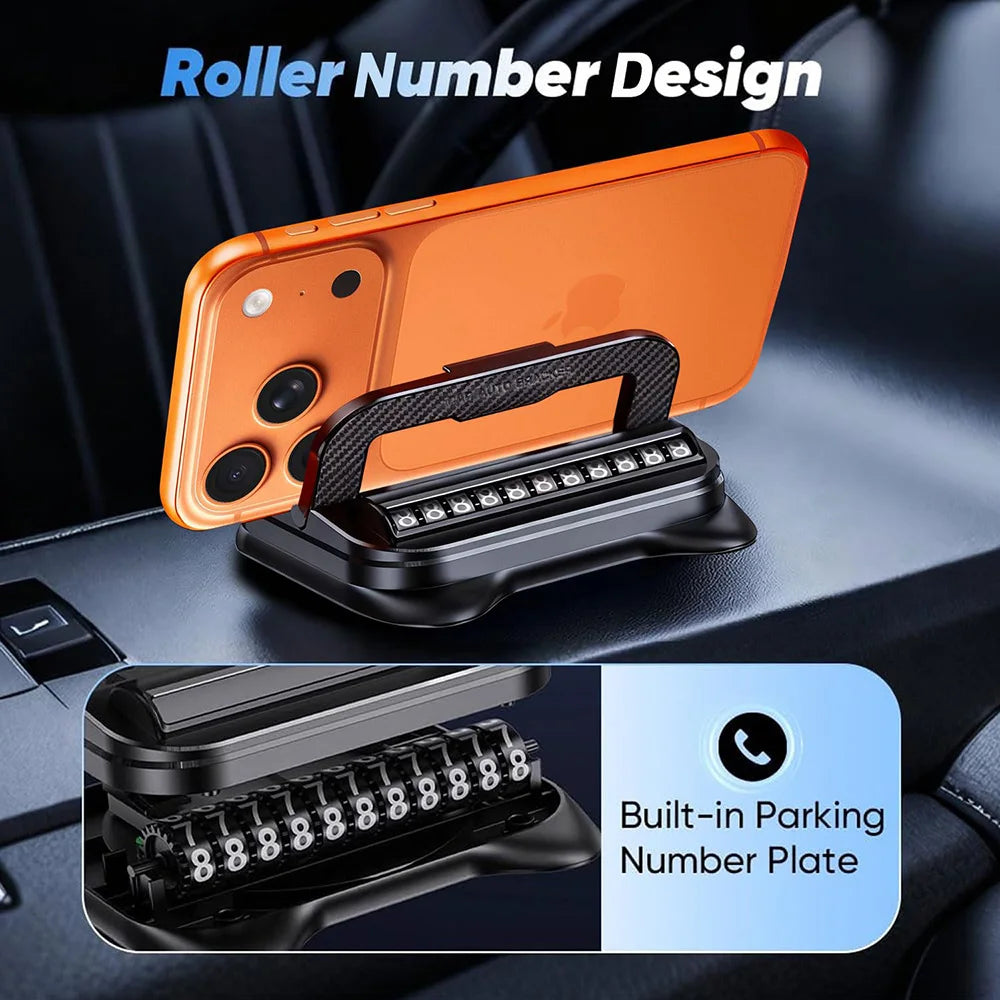 Universal Dashboard Car Phone Holder Upgraded Silicone Phone Mount for Car Dash Anti-Slip Pad Mat Phone Holder with Number Plate