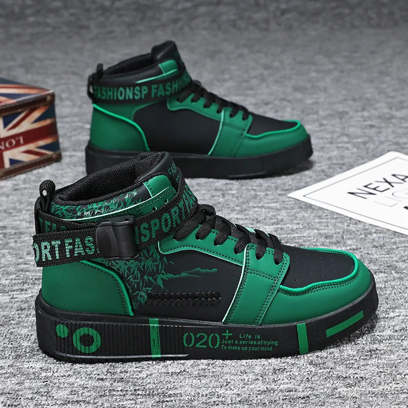 2024 New Men's Sneakers Fashion High Top Casual Shoes Men Women Running Shoes Lace Up Platform Shoes Men Tenis Masculino