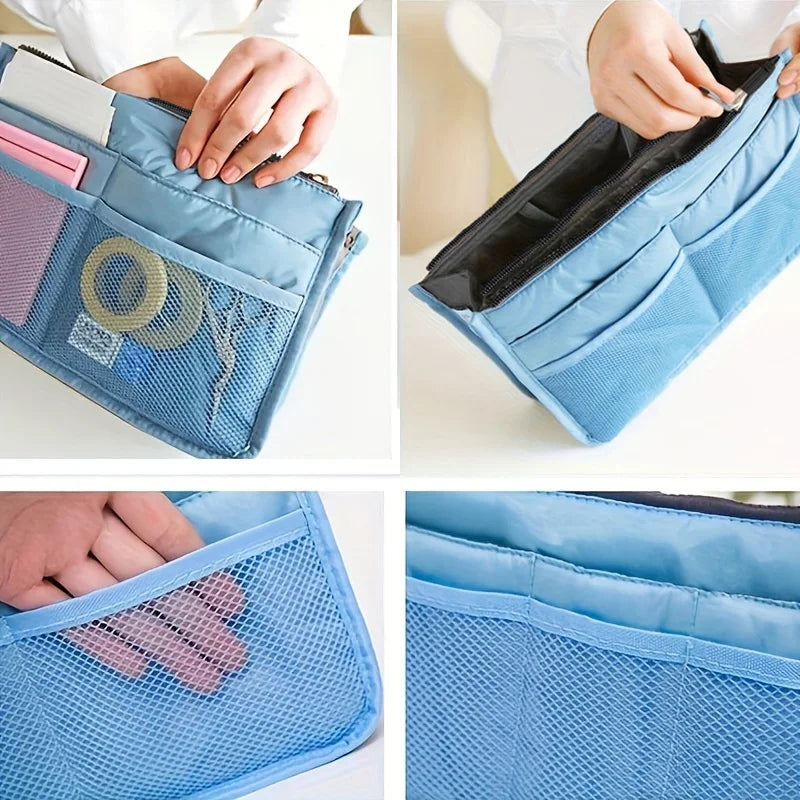 Organizer Insert Bag Women Nylon Travel Insert Organizer Handbag Purse Large Liner Lady Makeup Cosmetic Bag Cheap Female Tote