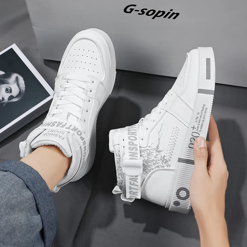 2024 New Men's Sneakers Fashion High Top Casual Shoes Men Women Running Shoes Lace Up Platform Shoes Men Tenis Masculino