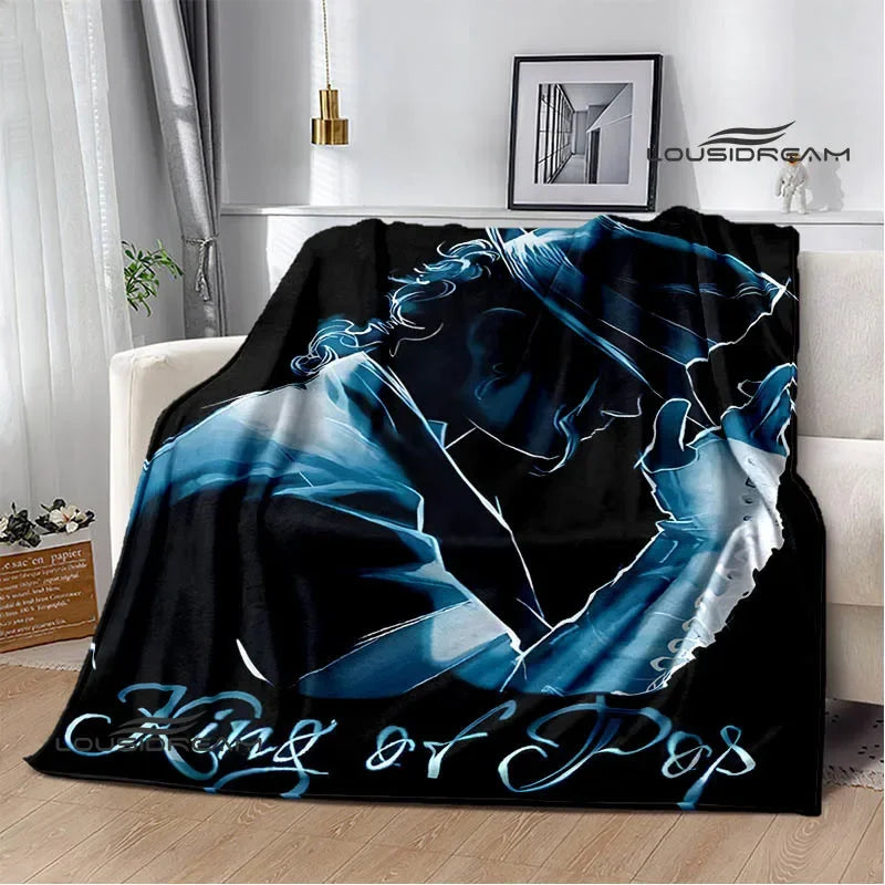 Michael Jackson retro Print blankets Picnic blanket Flannel blanket Soft Cozy Blanket Travel Blankets bed linings Birthday Gift