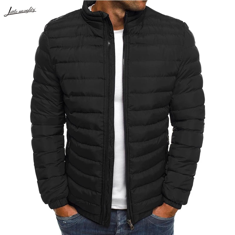 New Autumn Winter Men's Parkas Solid Hooded Cotton Coat Jacket Casual Warm Clothes Mens Overcoat Streetwear Puffer Jacket Male