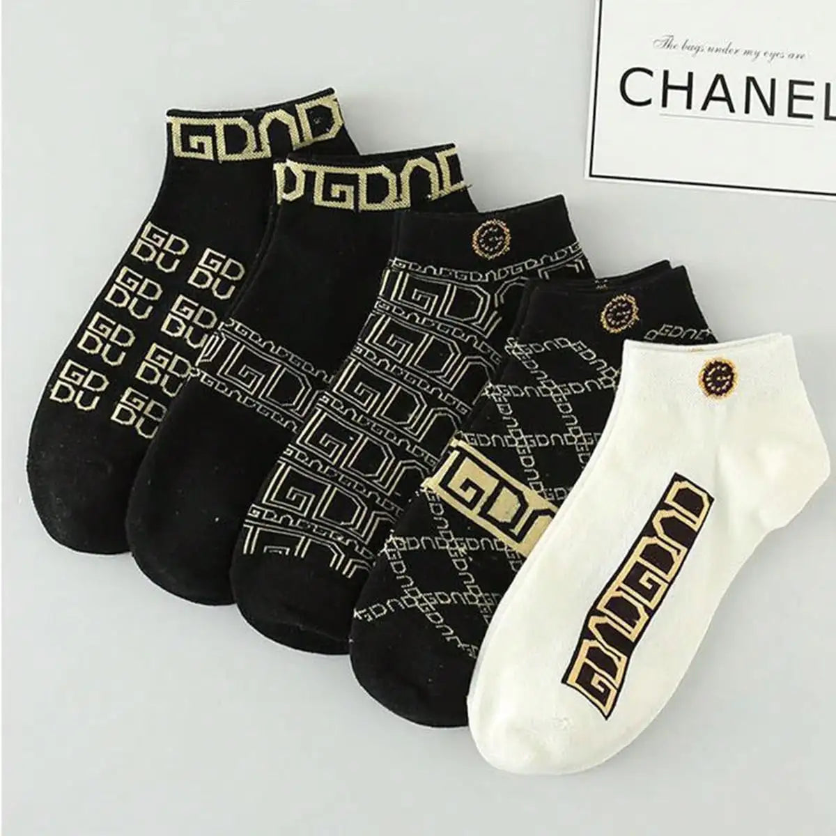 5 Pairs Men's Fashionable Low-Cut Socks
