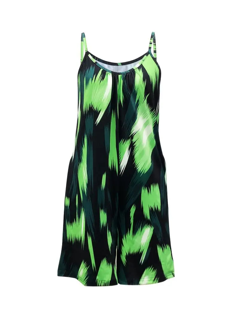 Women's Summer Fashion Camisole Jumpsuit Loose Slimming Casual Shorts Home Outdoor Clothing
