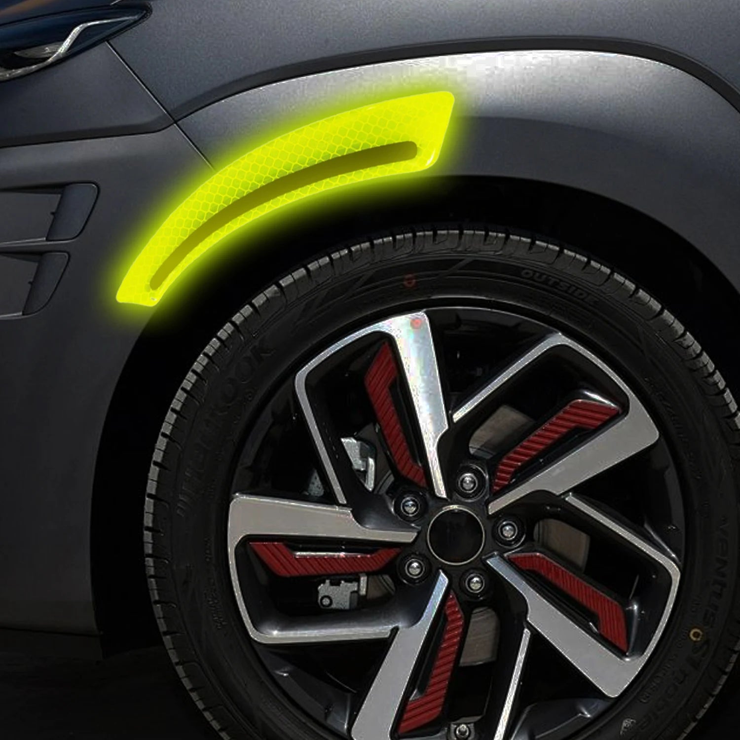2pcs Car Reflective Decorative Stickers Anti-collision Strip Wheelbrow Protection Sticker Night Driving Safety Warning Stickers