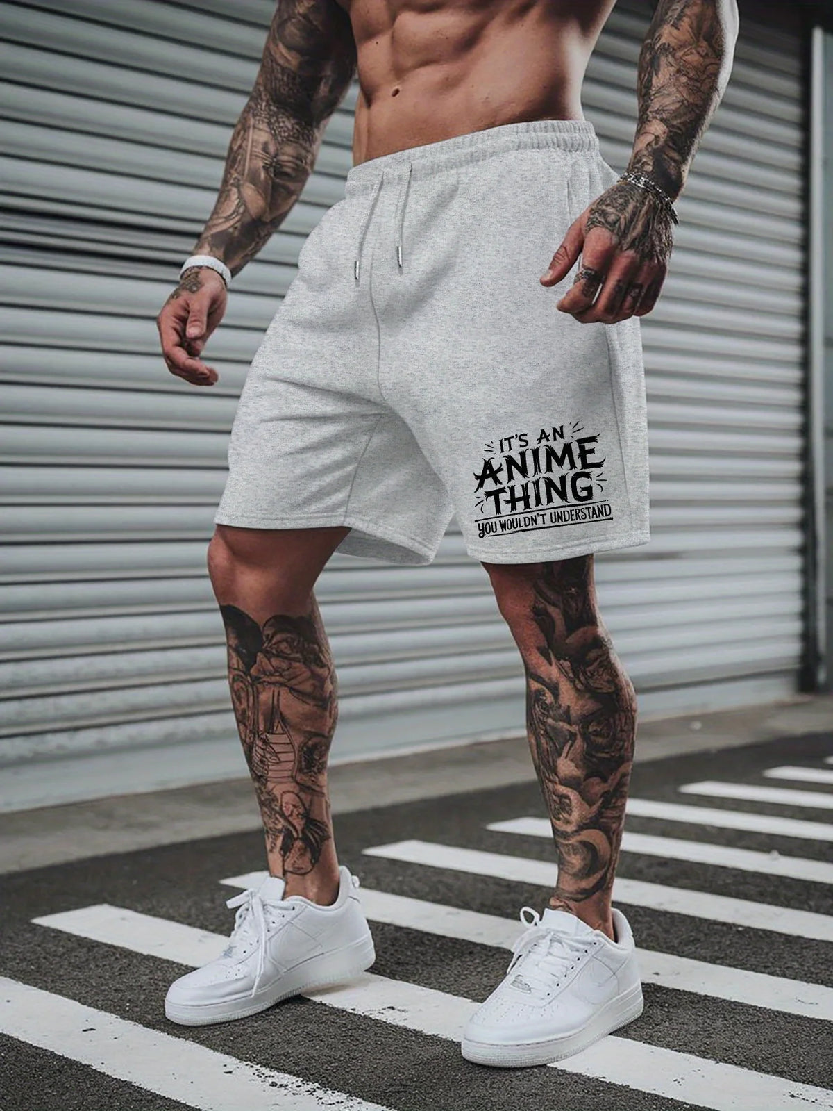 Men's Casual Shorts Breathable Soft Fabric Bold Letter Print Outdoor Sports Summer Activities