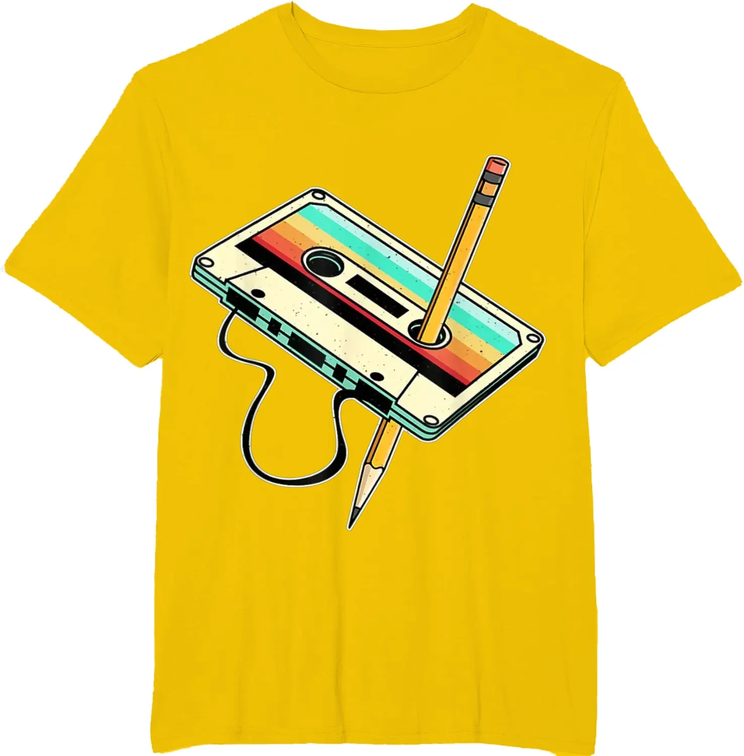 80s Cassette Pencil 80s Retro Throwback Music T-shirt Women's Clothing Retro Tshirt Camisetas