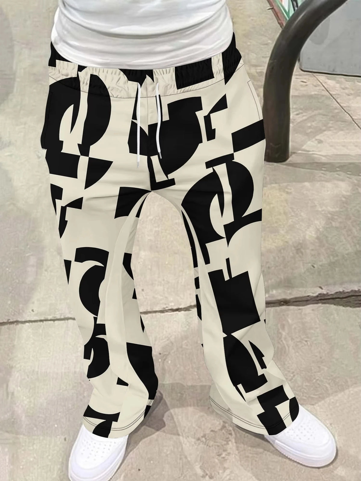 Y2k Flared Pants Men's Women's Loose 3D Print Trousers Casual Sweatpants Mid Waist Sporty Streetwear Hip Hop Vintage Pants