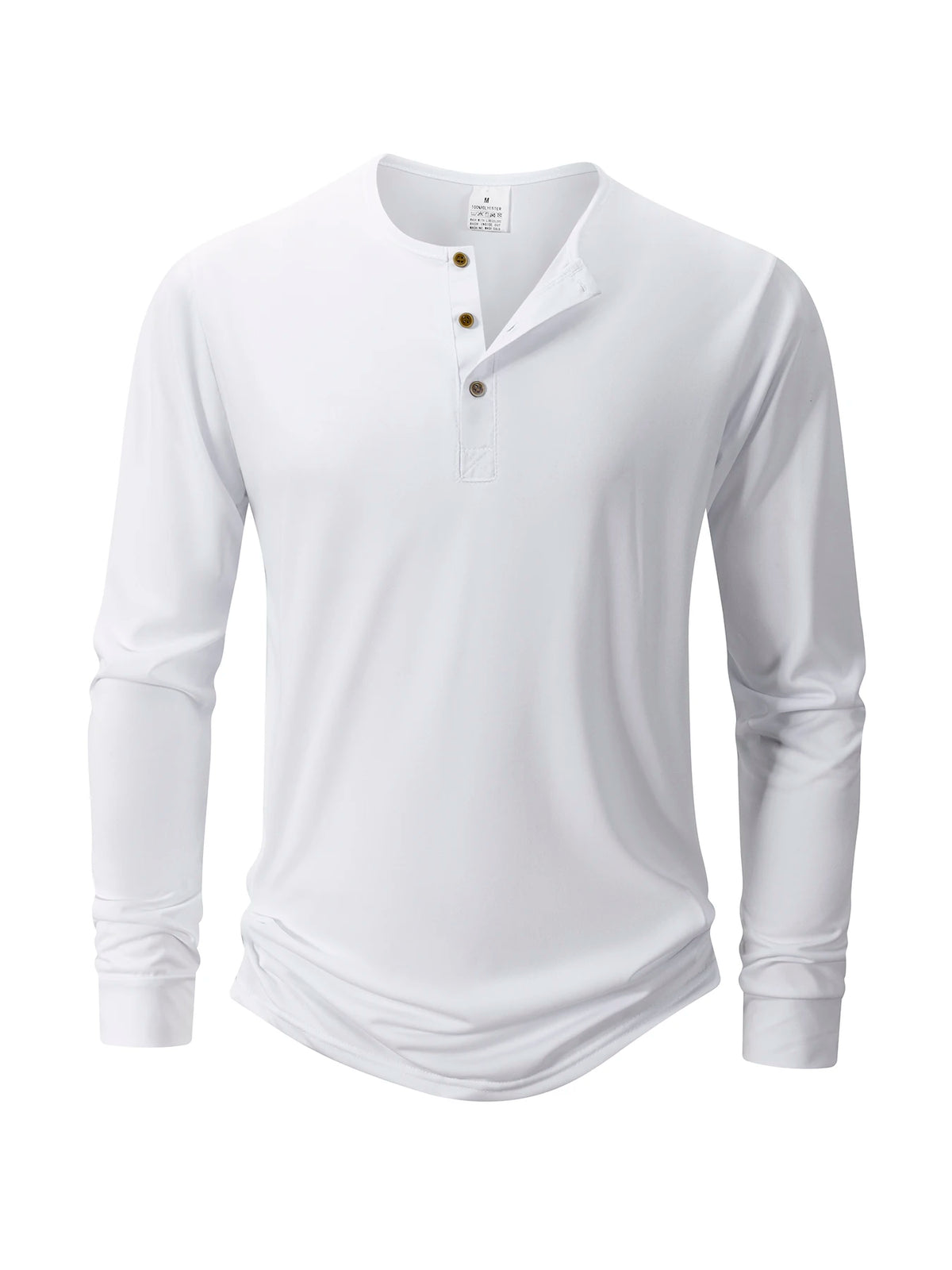 Men's T Shirt Autumn Button Long Sleeve Henley Neck T-Shirt Solid Color Casual Breathable Versatile Tops Fashion Slim T-Shirts