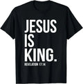 Christian T-shirt Jesus Is King Bible Verse for Men and Women Unisex Style for Women Men Classic Short-sleev T-shirt