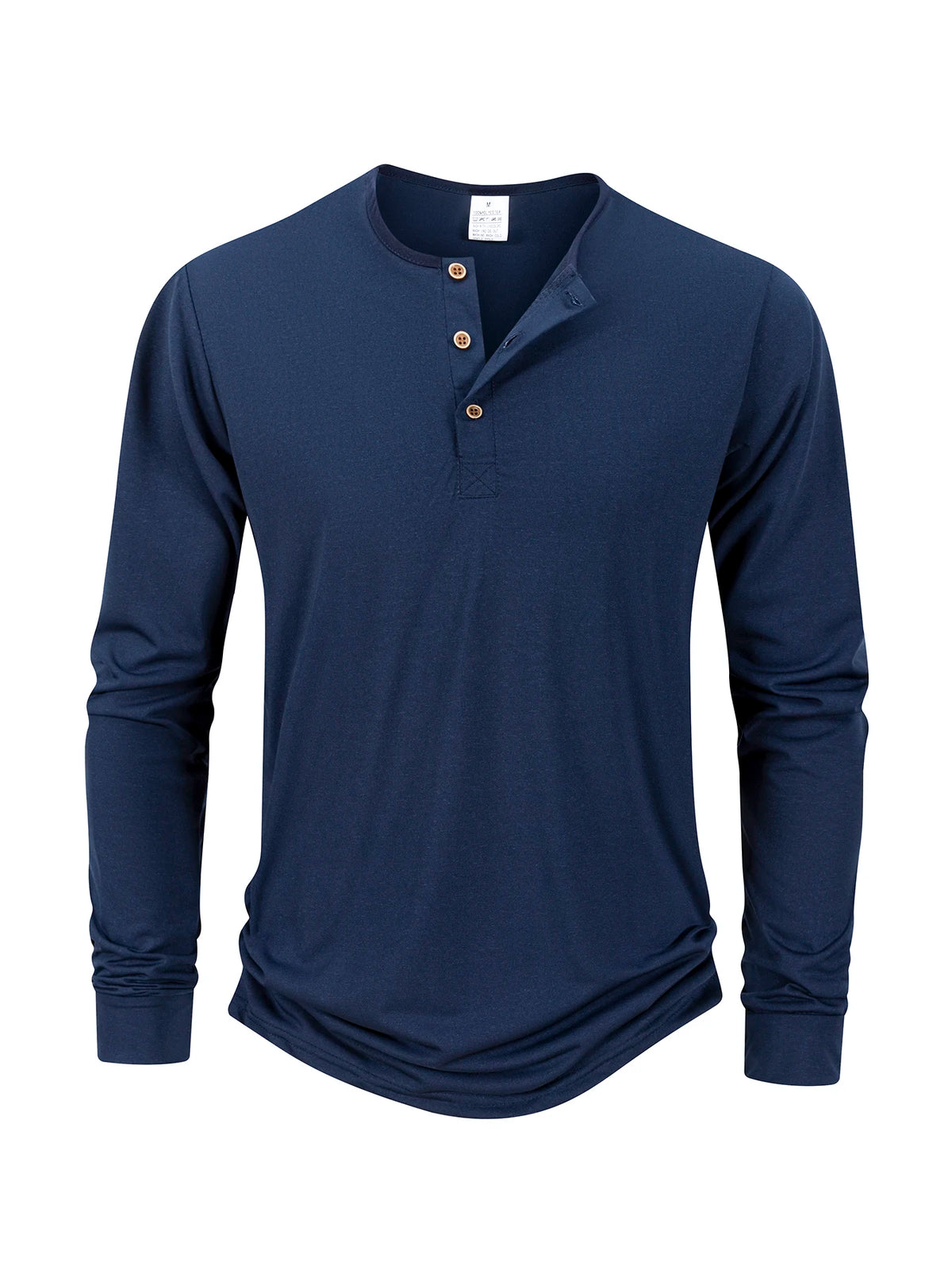 Men's T Shirt Autumn Button Long Sleeve Henley Neck T-Shirt Solid Color Casual Breathable Versatile Tops Fashion Slim T-Shirts